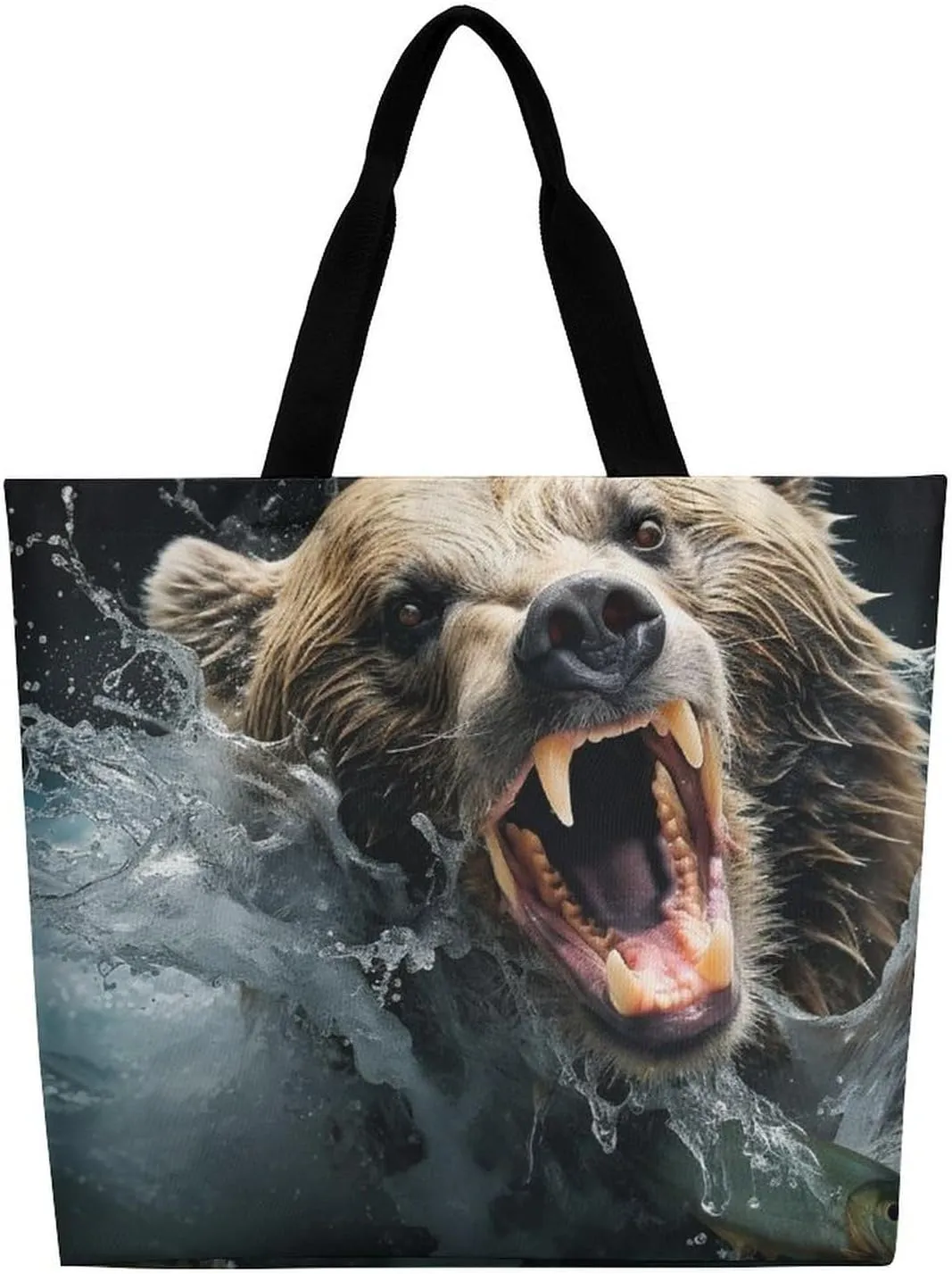 A Full Pizza Tote Bags, Reusable Grocery Bags, Large Shopping Bag, Shoulder Bag for Women