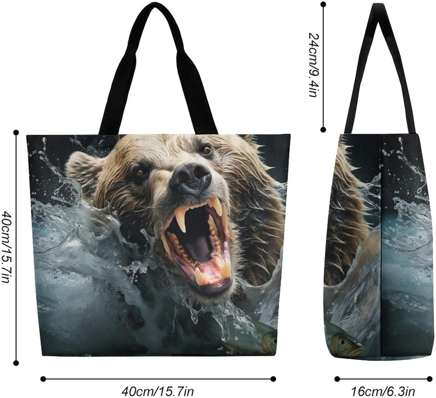 A Full Pizza Tote Bags, Reusable Grocery Bags, Large Shopping Bag, Shoulder Bag for Women