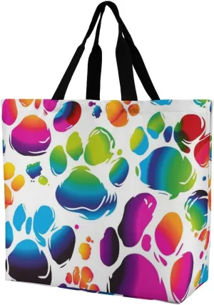 A Full Pizza Tote Bags, Reusable Grocery Bags, Large Shopping Bag, Shoulder Bag for Women