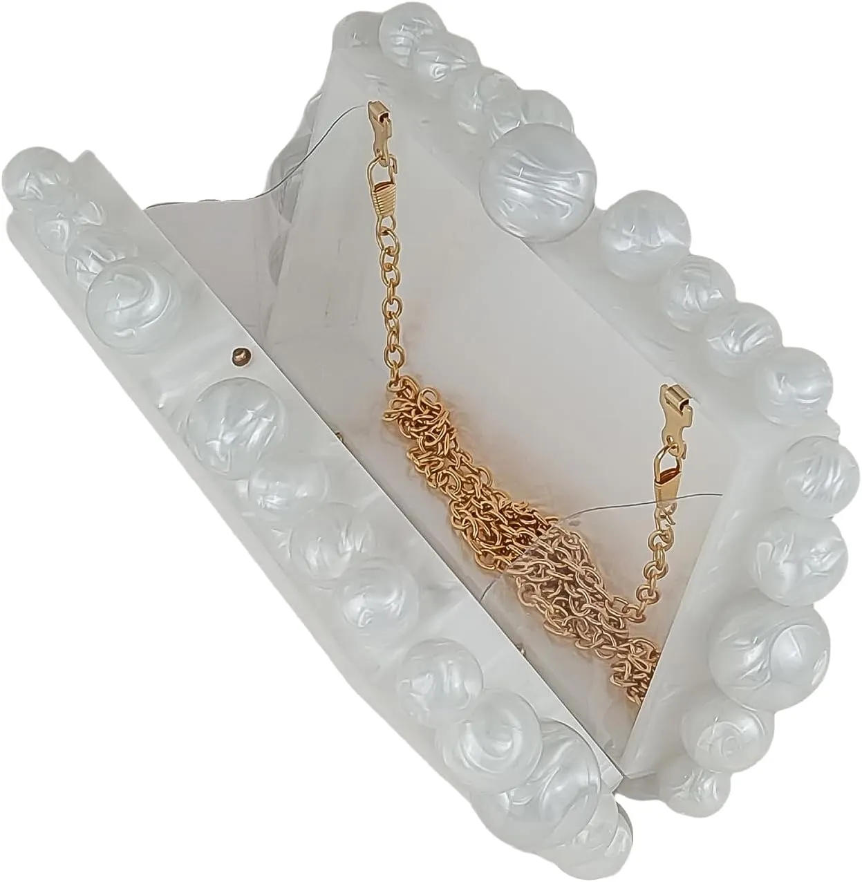 Acrylic Evening Handbag Marble Box Clutch Purse Women Beaded Party Prom Cocktail Bag