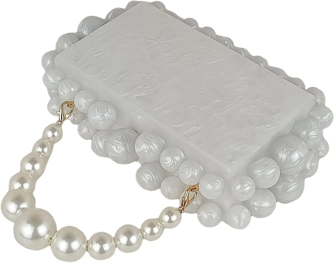 Acrylic Evening Handbag Marble Box Clutch Purse Women Beaded Party Prom Cocktail Bag