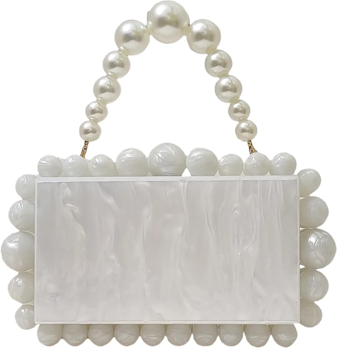 Acrylic Evening Handbag Marble Box Clutch Purse Women Beaded Party Prom Cocktail Bag