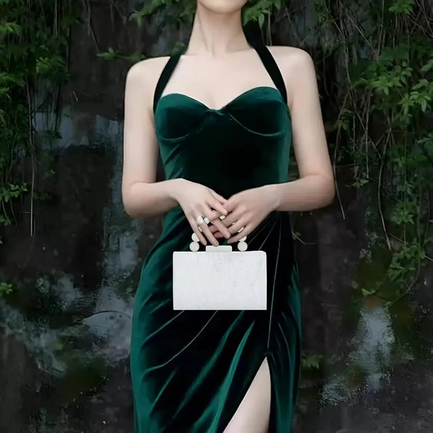 Acrylic Purses Evening Clutch Bag Marbling Handbags for Women Cross Body Bag with Pearl Chain Formal Wedding Prom Party