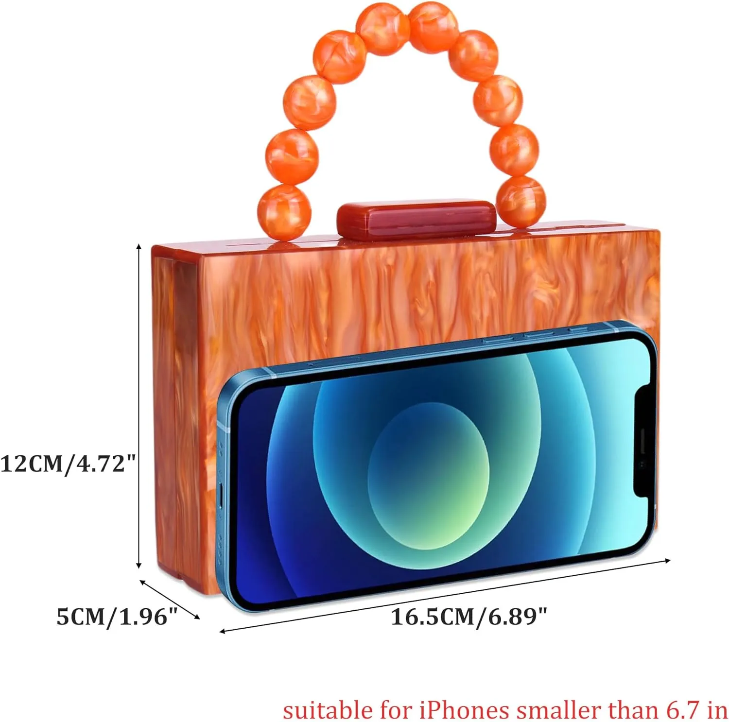 Acrylic Purses Evening Clutch Bag Marbling Handbags for Women Cross Body Bag with Pearl Chain Formal Wedding Prom Party