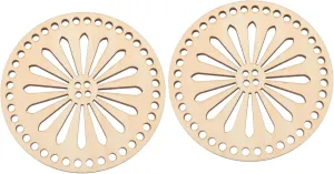 AKOOSY 2Pcs Wooden Bag Bottom Shaper for DIY Knitting and Crochet Projects Natural Bases for Crafting Bags and Baskets Easy to Use for All Skill Levels