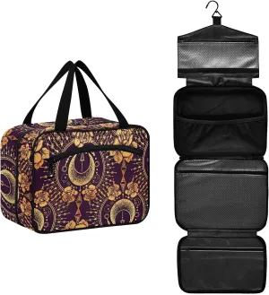 ALAZA Rose Star Geometric Toiletry Bag Travel Hanging Cosmetic Bag Portable Makeup Organizer for Women Men College Dorm Home Bathroom Business Trip