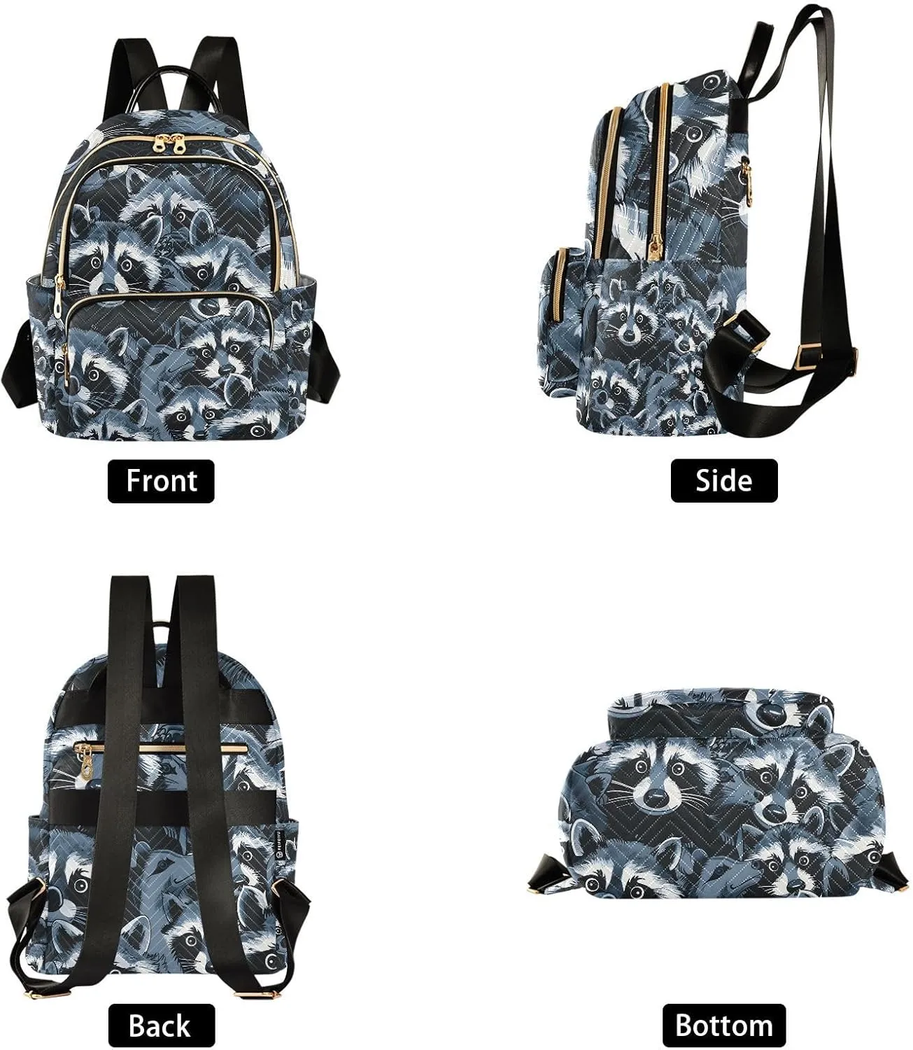 ALAZA Small Backpack Purse for Women Teen Girls Suspicious Black Quilted Backpack Fashion Bookbag Mini School Daypack Ladies Everyday Purses Shoulder Bag