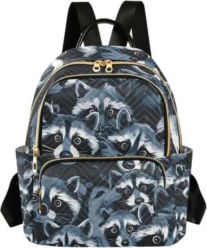 ALAZA Small Backpack Purse for Women Teen Girls Suspicious Black Quilted Backpack Fashion Bookbag Mini School Daypack Ladies Everyday Purses Shoulder Bag