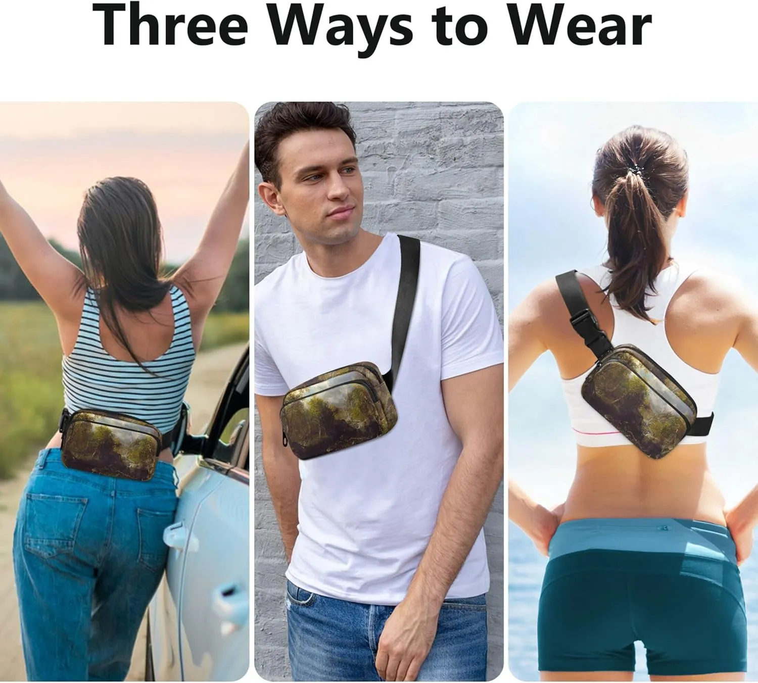 Albert Bierstadt Landscape Emerald Fanny Pack for Women Belt Bag Hip Pack Waterproof Colorful Crossbody Waist Purse