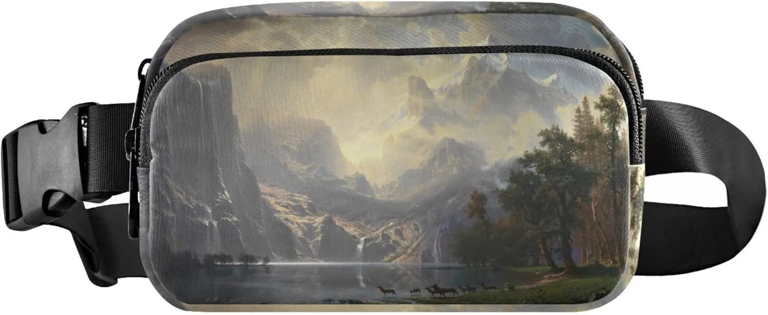 Albert Bierstadt Sierra Nevada Mountains Waterproof Women Fanny Packs Hip Bag Belt Purse Festival Waist Pack for Women