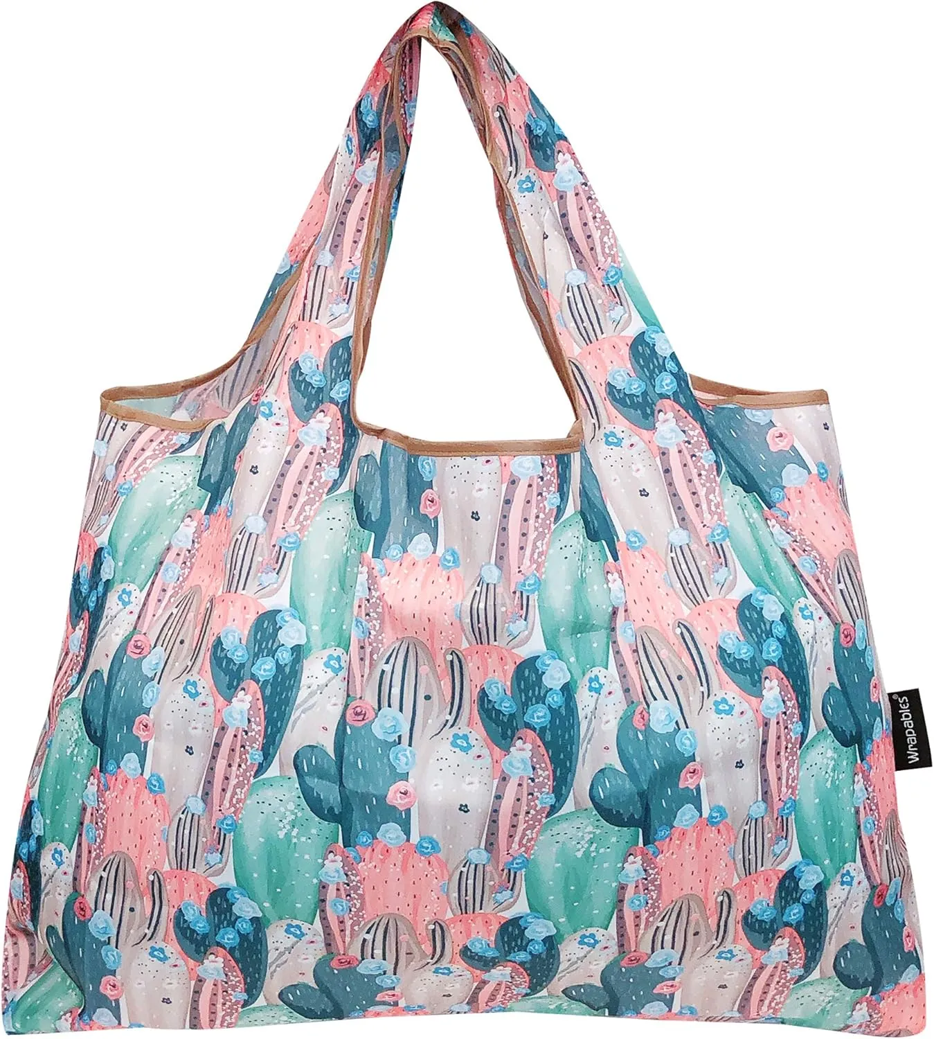 alldyrew Large Foldable Tote Nylon Reusable Grocery Bag, 3 Pack