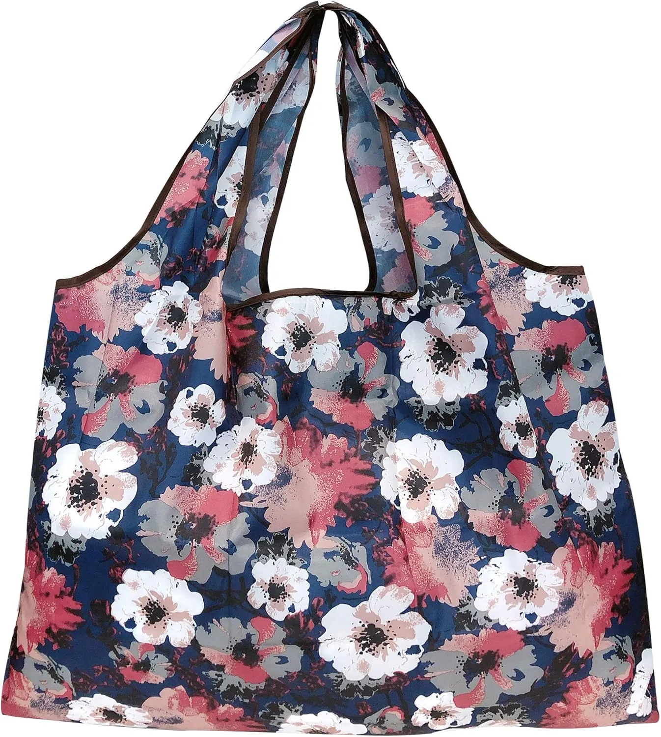 alldyrew Large Foldable Tote Nylon Reusable Grocery Bag, 3 Pack