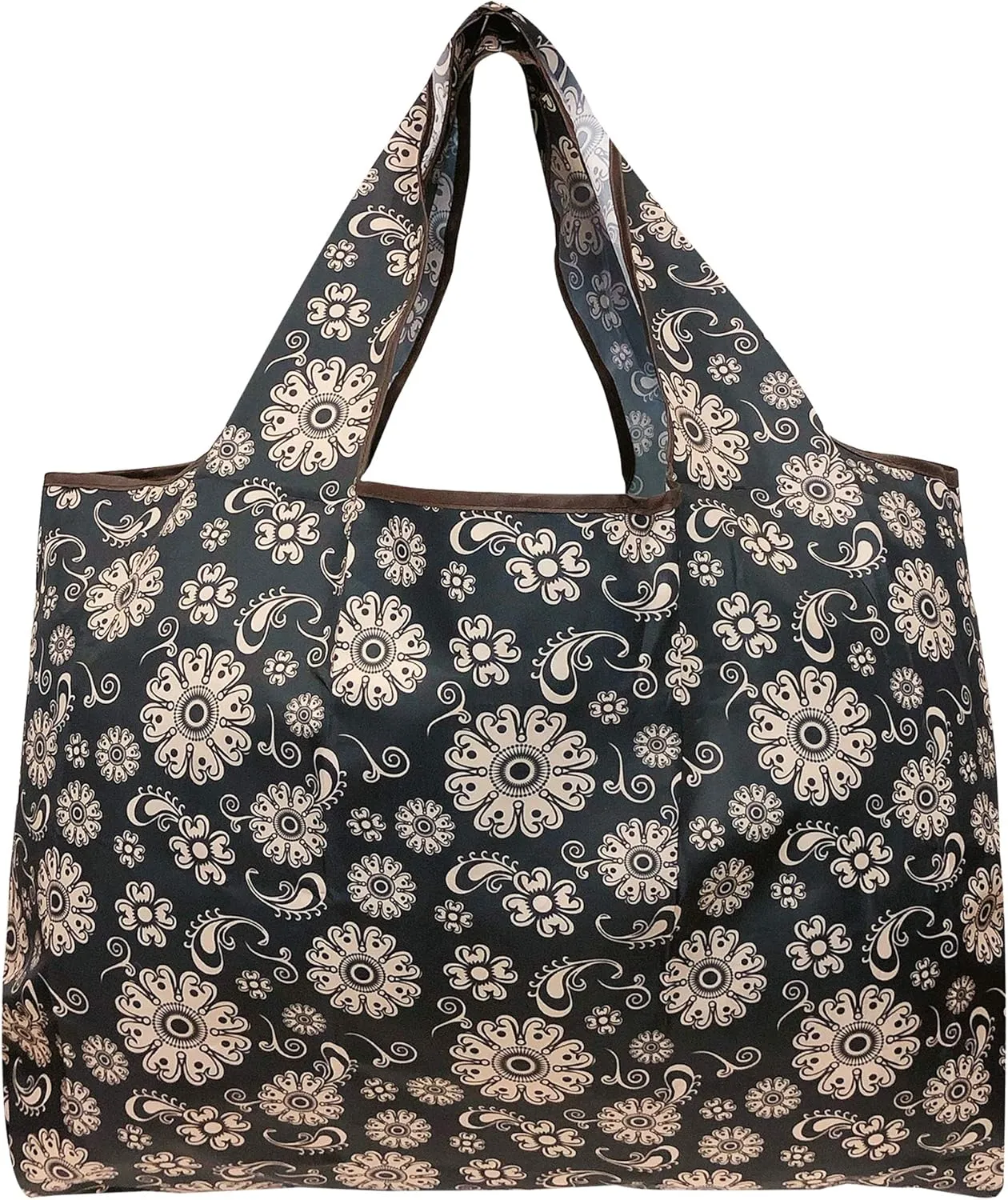 alldyrew Large Foldable Tote Nylon Reusable Grocery Bag, 3 Pack