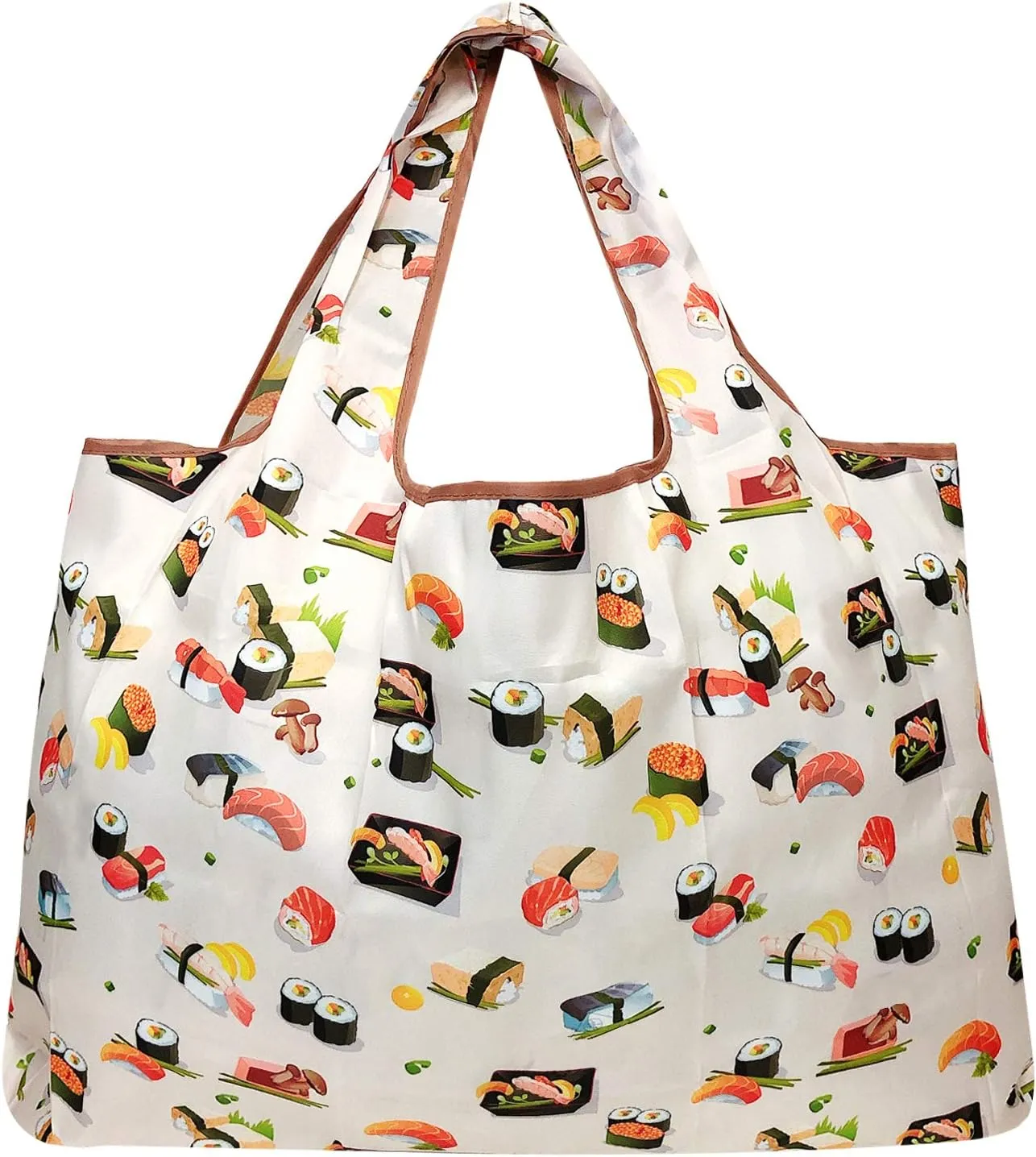 alldyrew Large Foldable Tote Nylon Reusable Grocery Bag, 3 Pack