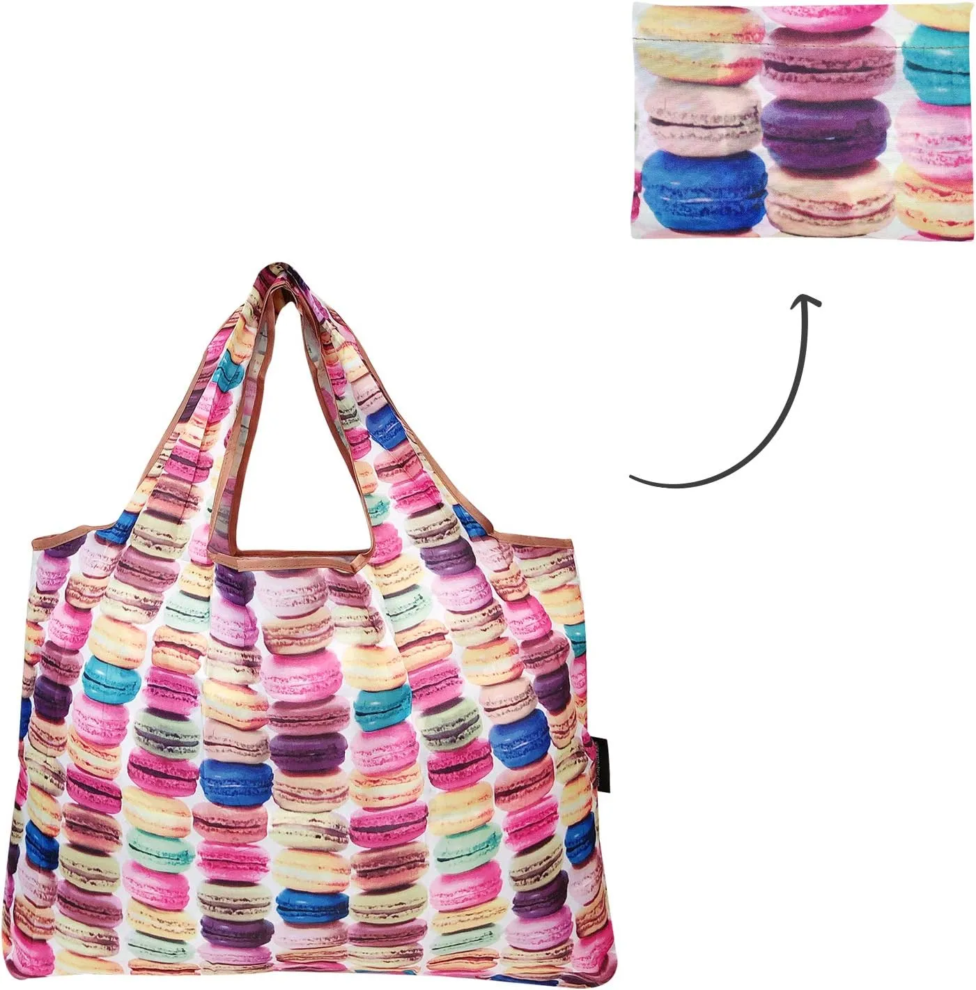 alldyrew Large Foldable Tote Nylon Reusable Grocery Bag, 3 Pack