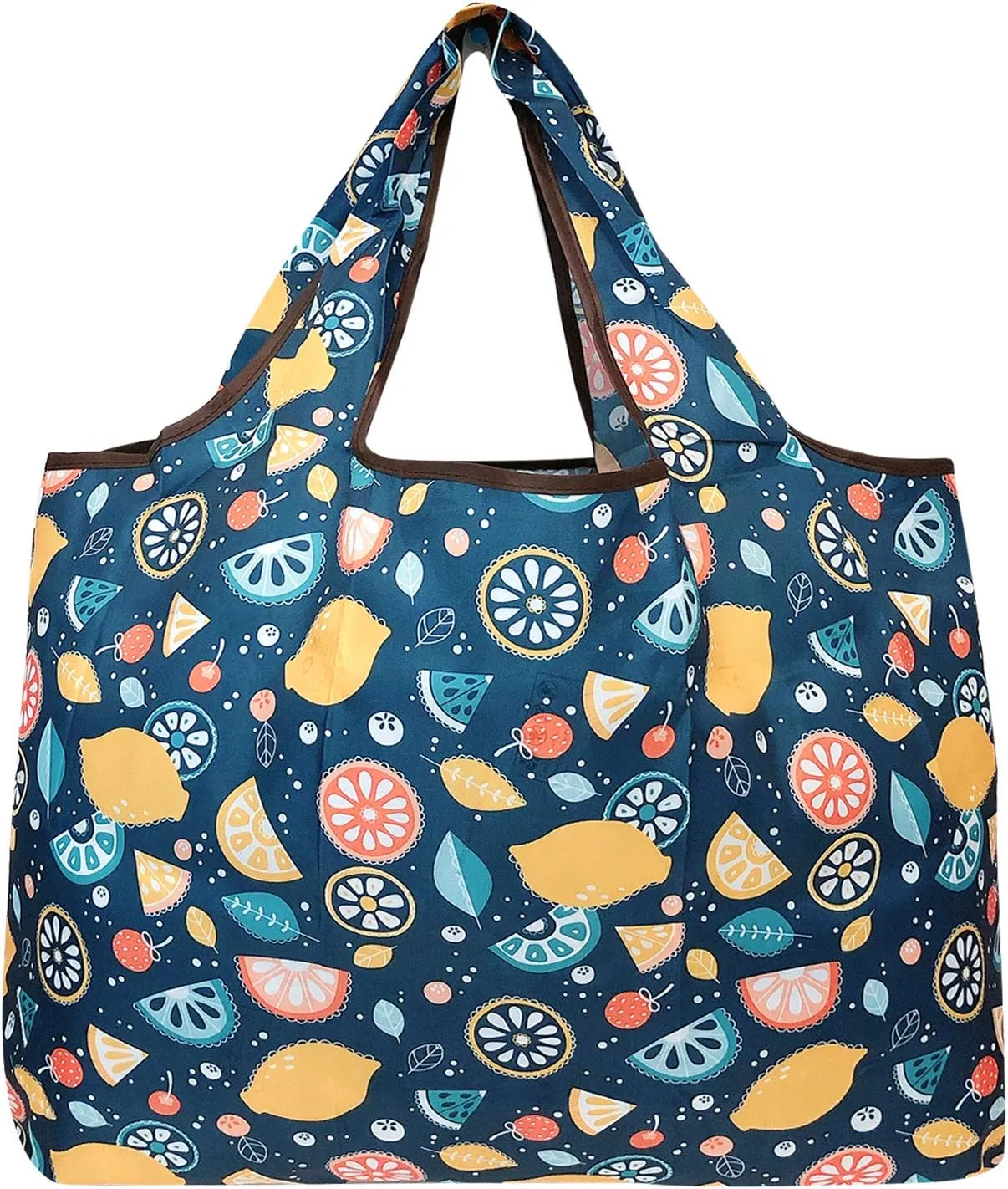 alldyrew Large Foldable Tote Nylon Reusable Grocery Bag, 3 Pack