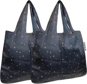 allydrew Foldable Tote Nylon Reusable Grocery Bag (Set of 2)
