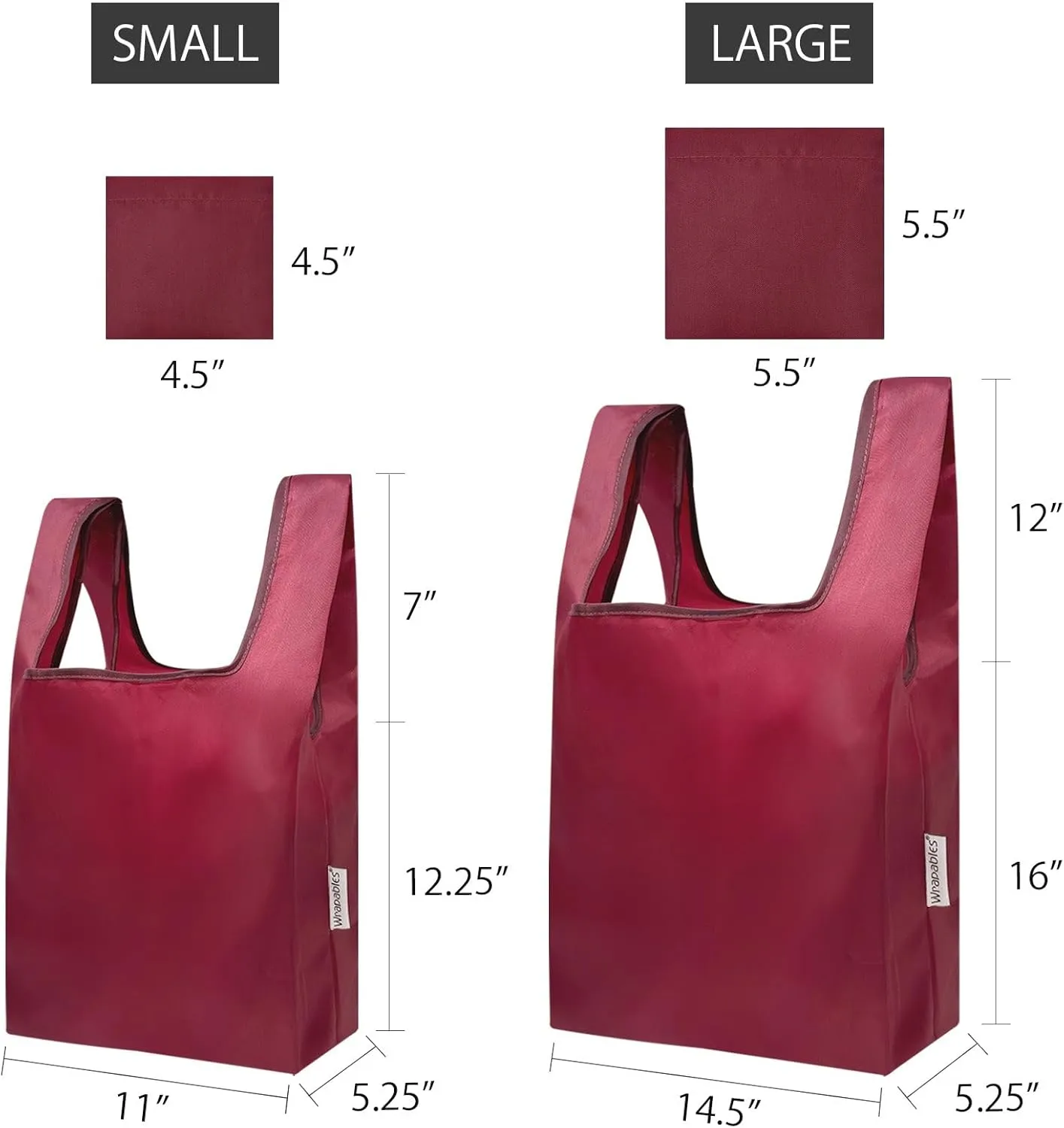 allydrew JoliBag Nylon Reusable Grocery Bag, 2 Pack