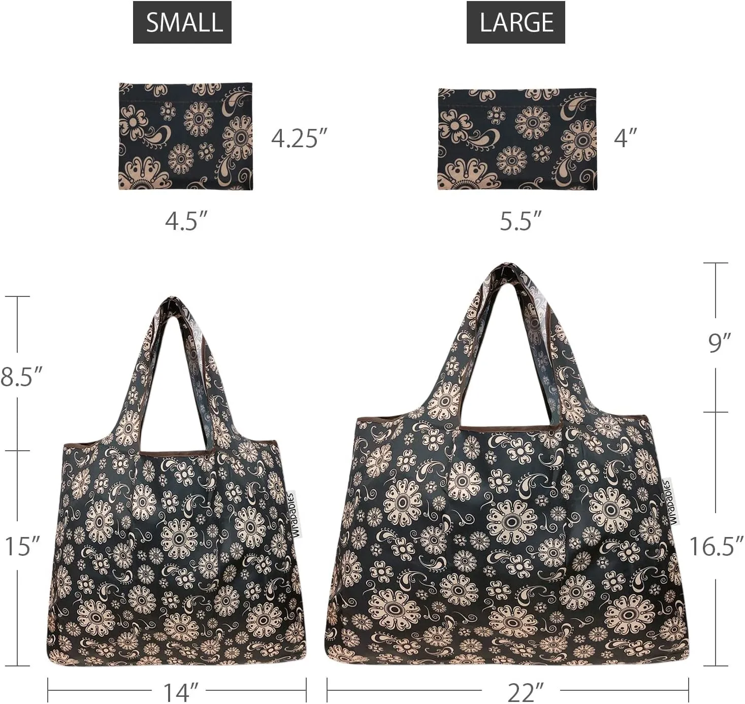 allydrew Large Foldable Tote Nylon Reusable Grocery Bag