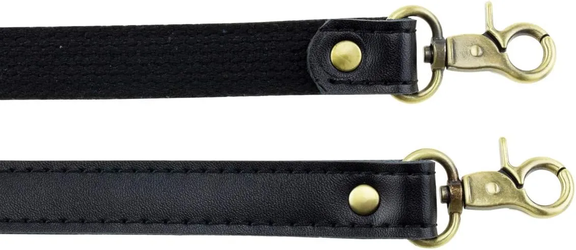 Allzedream Genuine Leather Purse Strap Sewing Canvas Replacement Handbag Shoulder Bag 2 Pcs