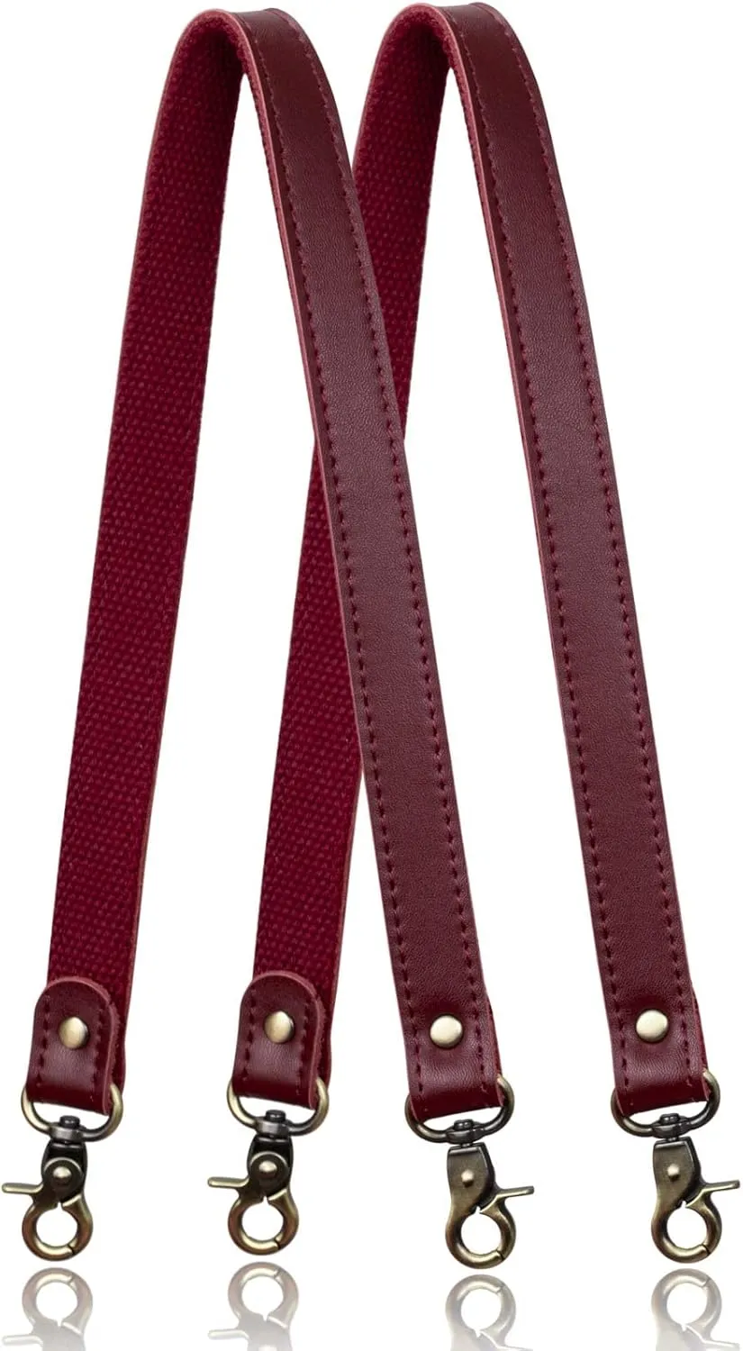 Allzedream Genuine Leather Purse Strap Sewing Canvas Replacement Handbag Shoulder Bag 2 Pcs