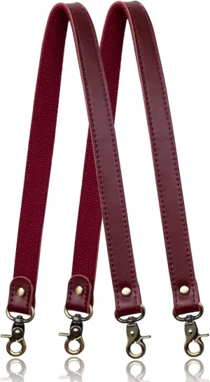 Allzedream Genuine Leather Purse Strap Sewing Canvas Replacement Handbag Shoulder Bag 2 Pcs