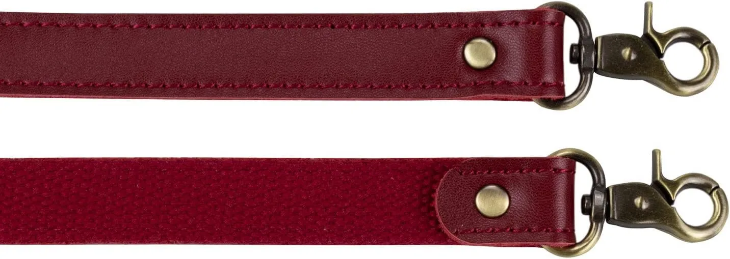 Allzedream Genuine Leather Purse Strap Sewing Canvas Replacement Handbag Shoulder Bag 2 Pcs
