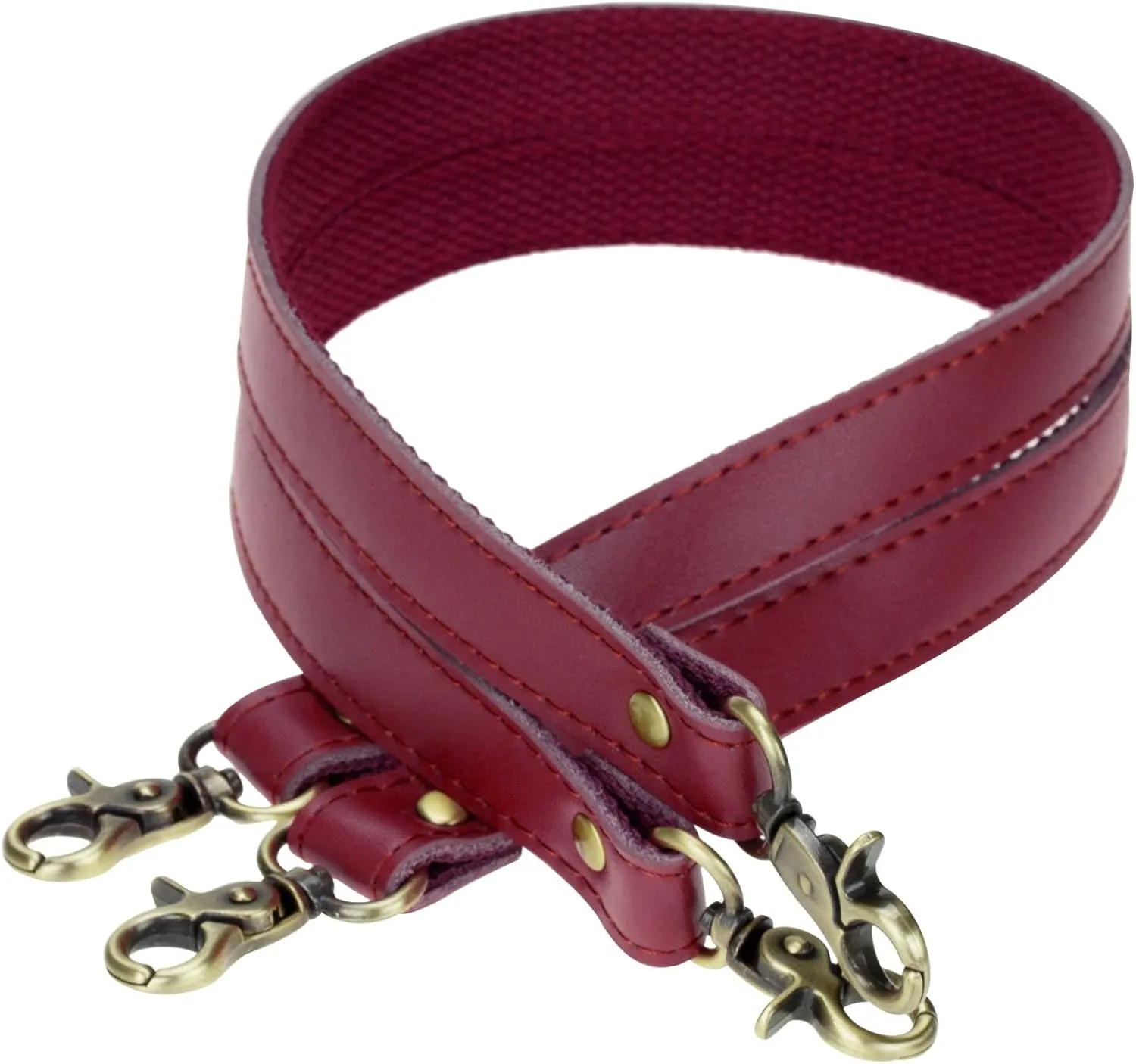 Allzedream Genuine Leather Purse Strap Sewing Canvas Replacement Handbag Shoulder Bag 2 Pcs