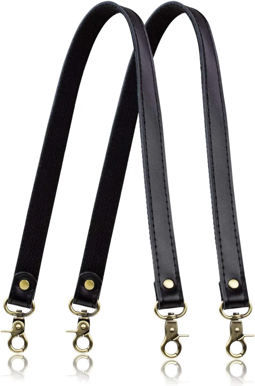 Allzedream Genuine Leather Purse Strap Sewing Canvas Replacement Handbag Shoulder Bag 2 Pcs
