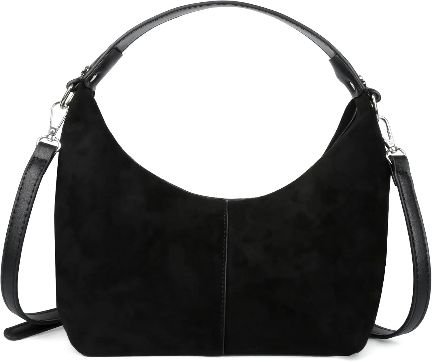 ALUSBELL Suede Tote Bags For Women Retro Suede Crossbody Shoulder Bag Crescent Satchel Hobo Bag Travel Work Purses Handbag