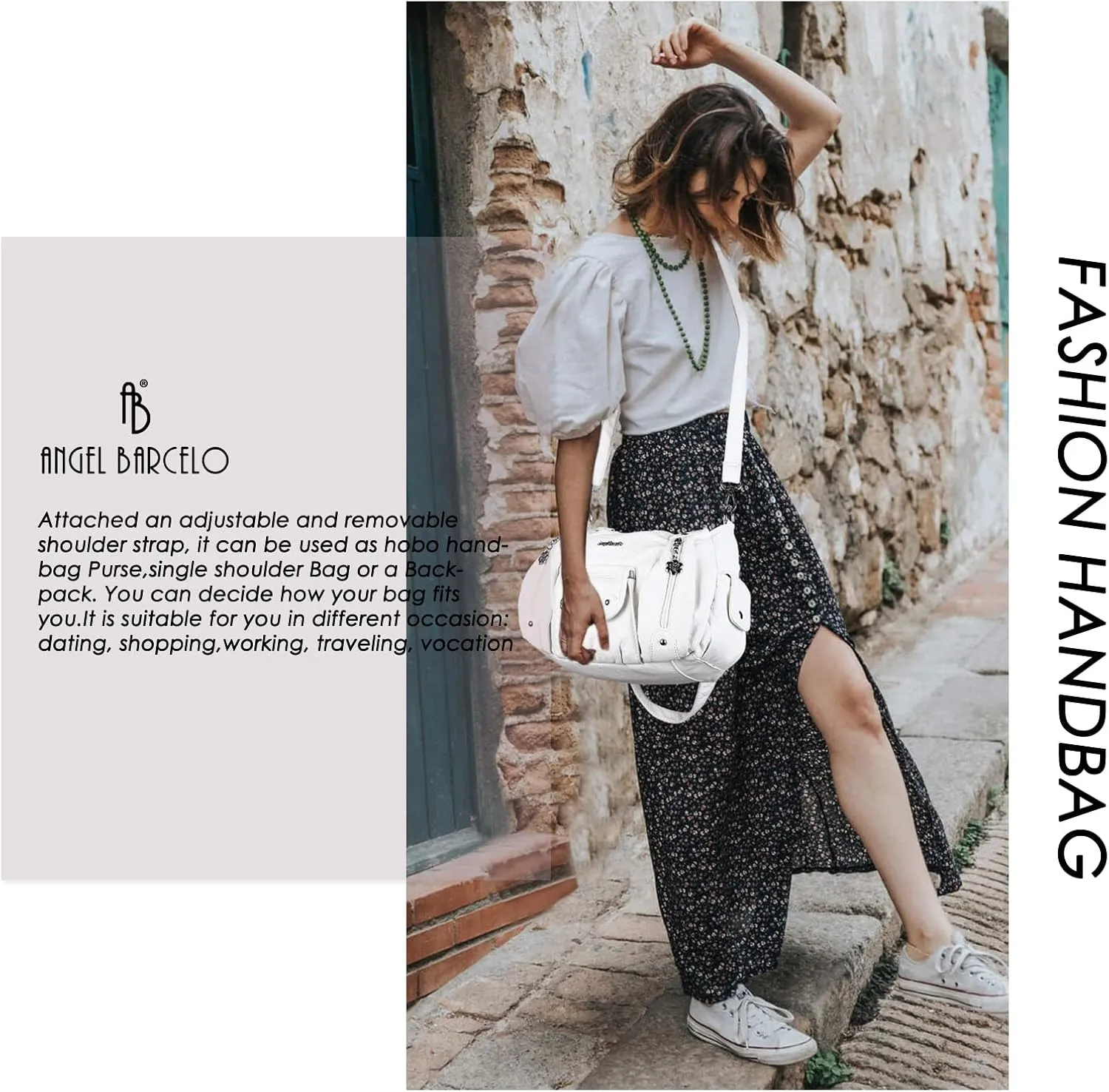 Angel Barcelo Womens Purses and Handbags PU Leather Shoulder Bag Fashion Hobo Bags for Girls