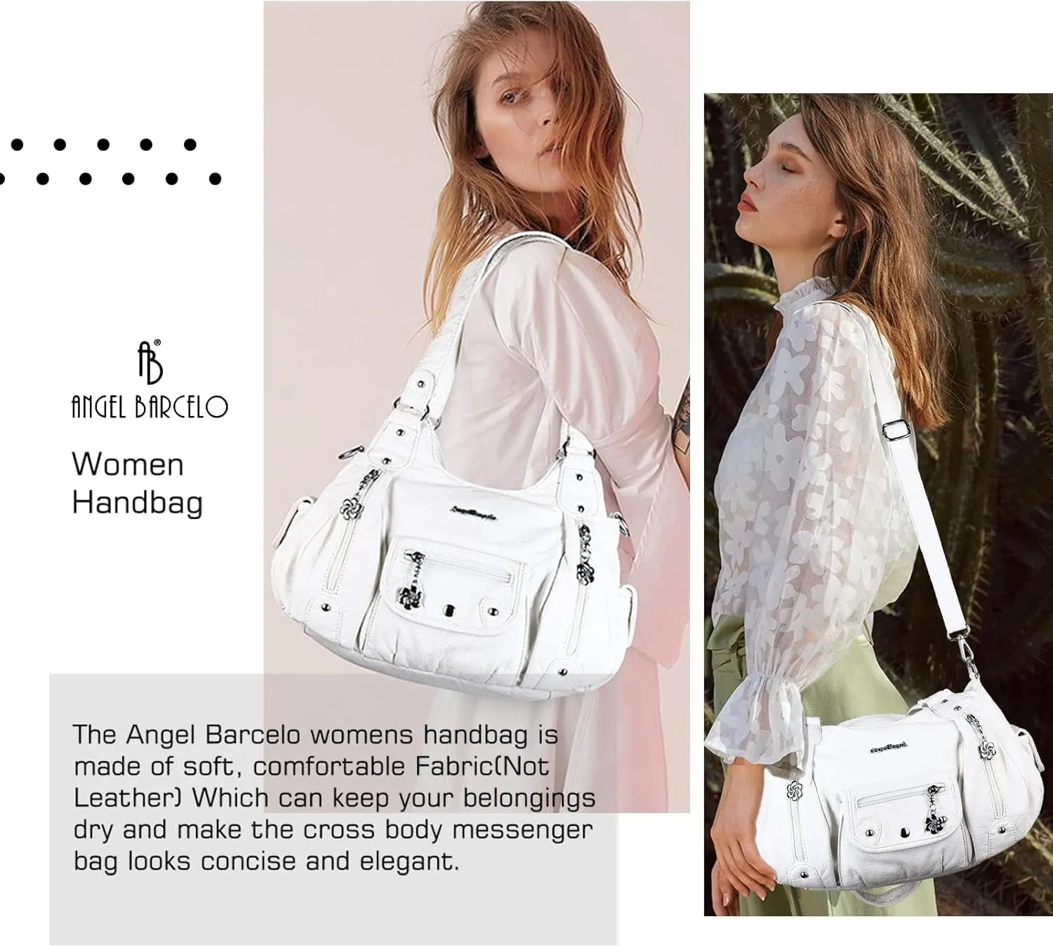 Angel Barcelo Womens Purses and Handbags PU Leather Shoulder Bag Fashion Hobo Bags for Girls