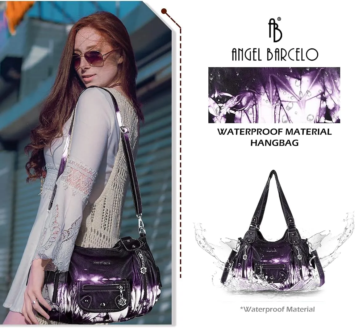 Angel Barcelo Womens Purses and Handbags PU Leather Shoulder Bag Fashion Hobo Bags for Girls
