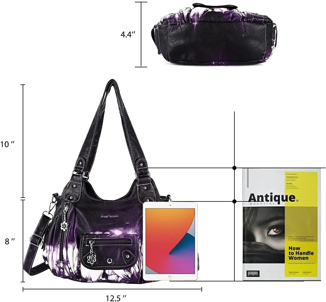 Angel Barcelo Womens Purses and Handbags PU Leather Shoulder Bag Fashion Hobo Bags for Girls
