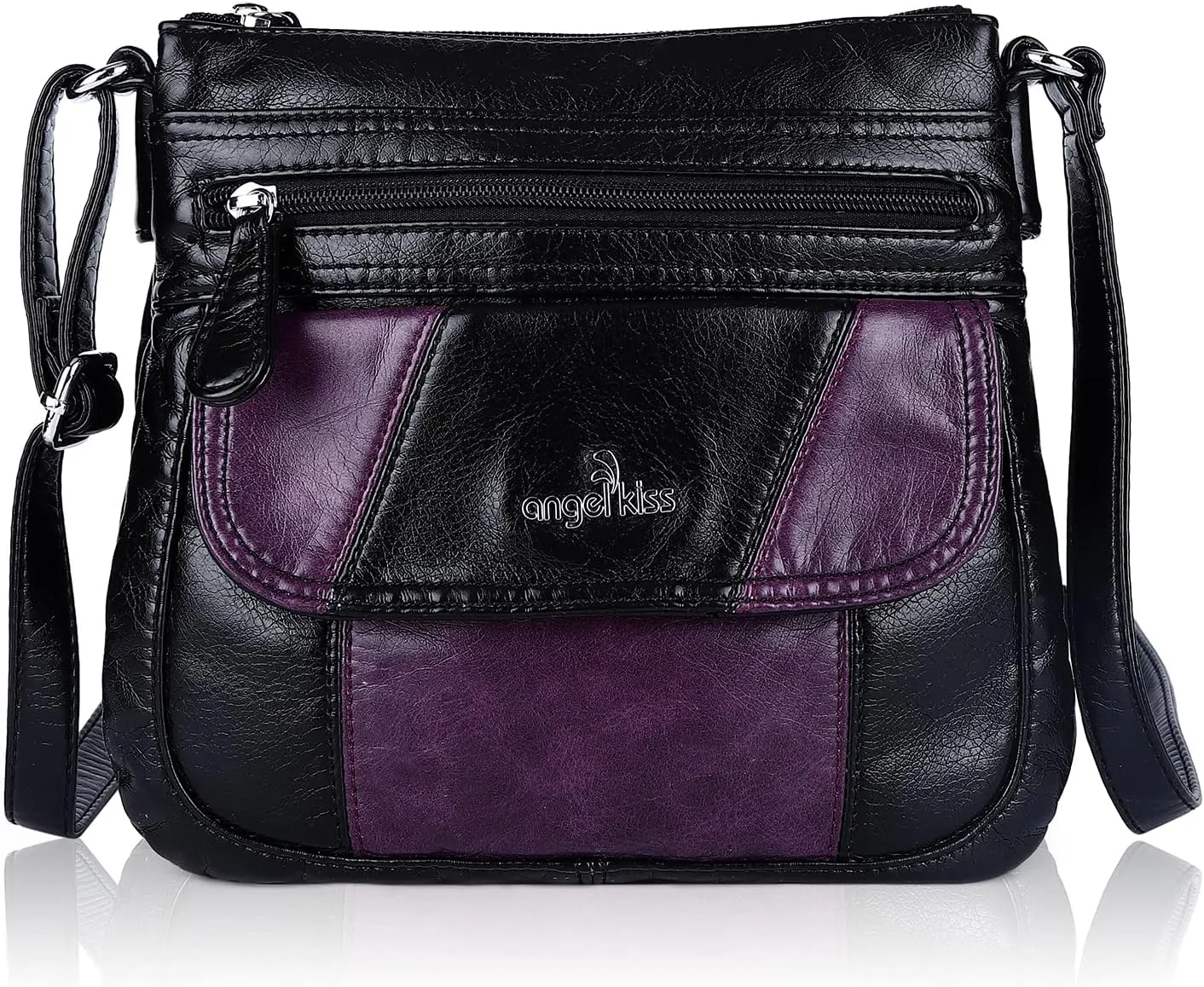 Angel Kiss Crossbody Bags for Women PU Leather Shoulder Handbag Ladies Purses and Handbag with adjustable Strap