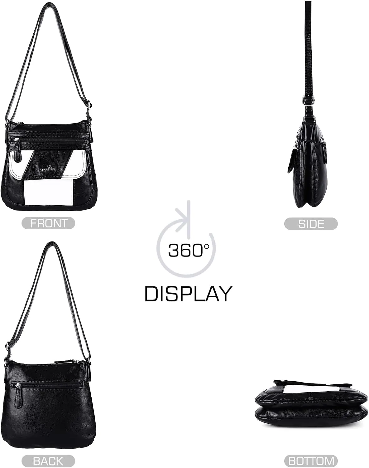 Angel Kiss Crossbody Bags for Women PU Leather Shoulder Handbag Ladies Purses and Handbag with adjustable Strap