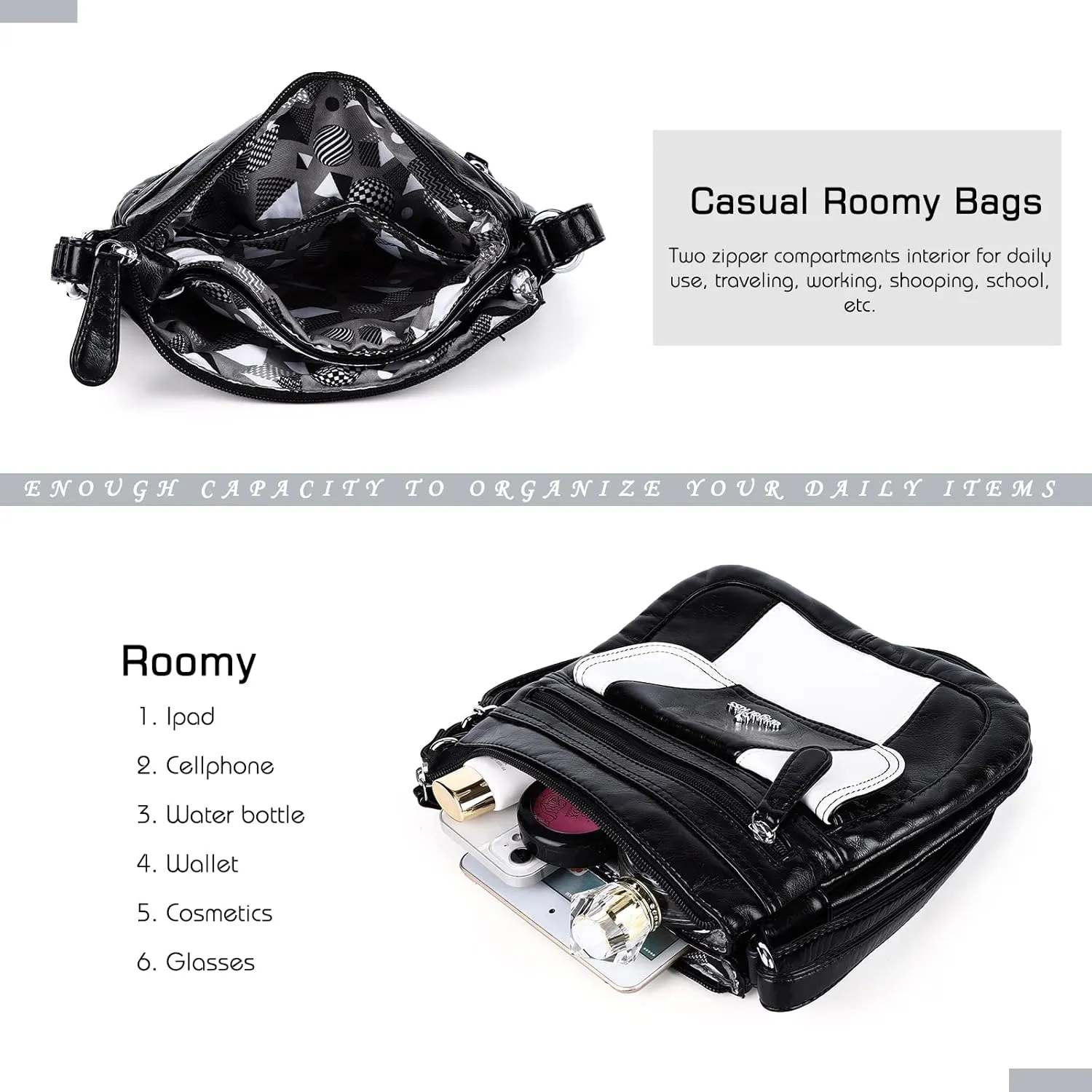 Angel Kiss Crossbody Bags for Women PU Leather Shoulder Handbag Ladies Purses and Handbag with adjustable Strap