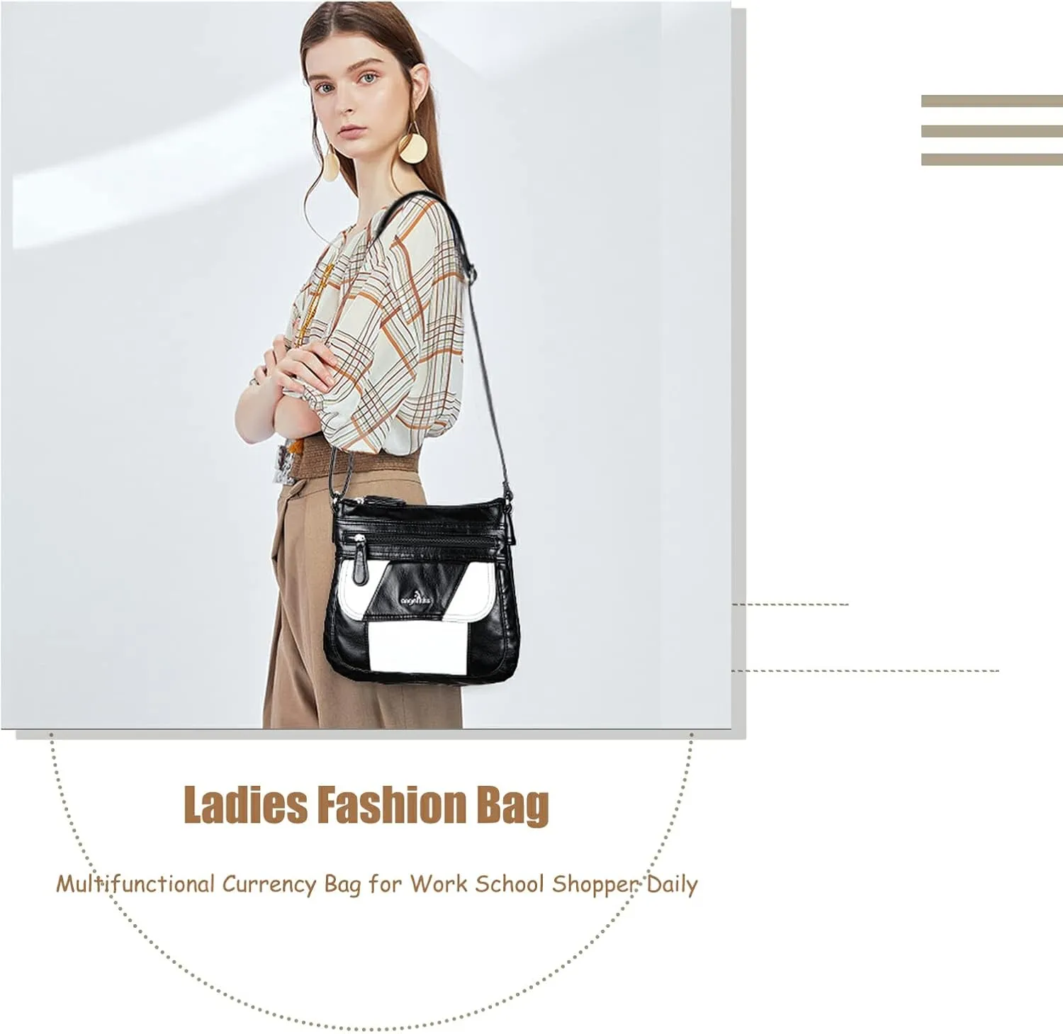 Angel Kiss Crossbody Bags for Women PU Leather Shoulder Handbag Ladies Purses and Handbag with adjustable Strap
