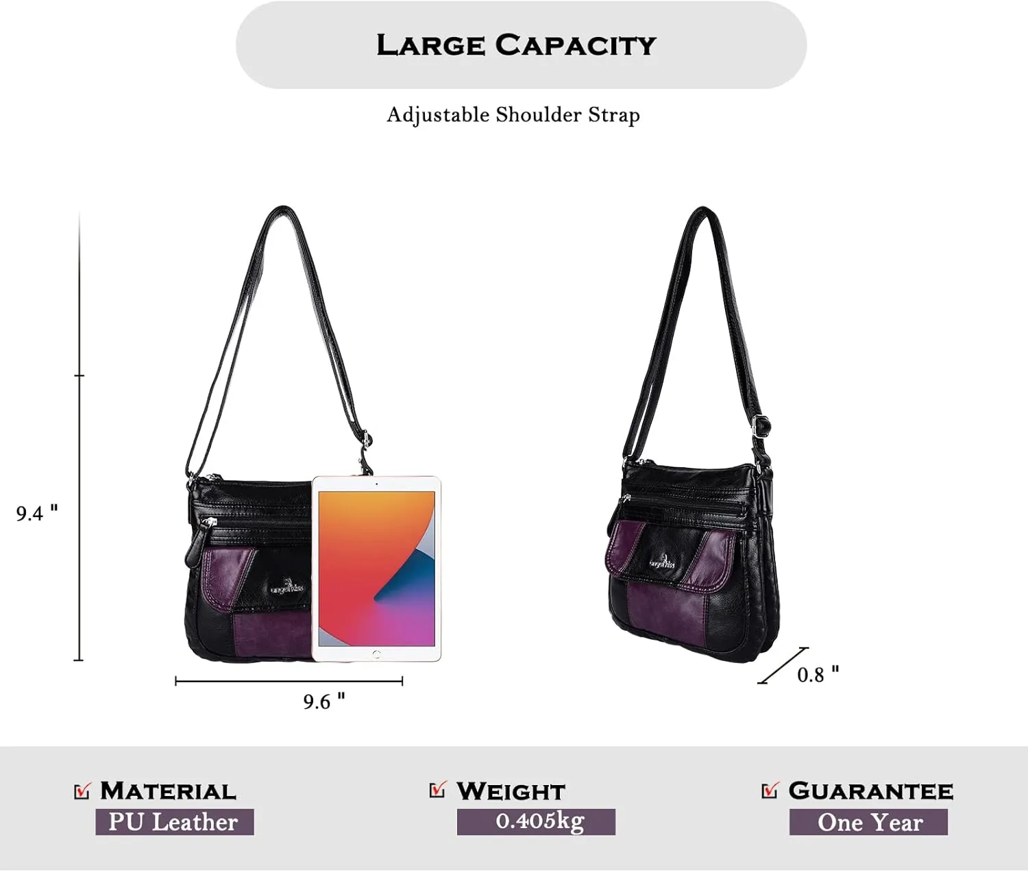 Angel Kiss Crossbody Bags for Women PU Leather Shoulder Handbag Ladies Purses and Handbag with adjustable Strap