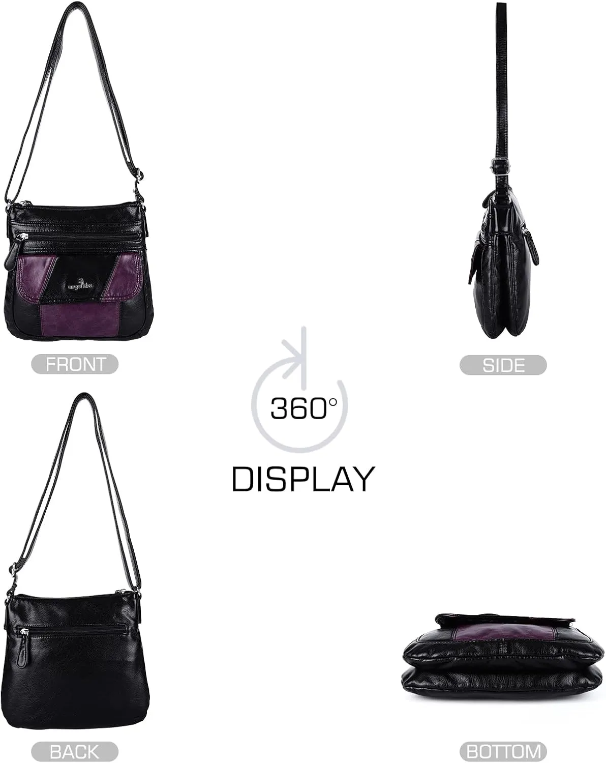 Angel Kiss Crossbody Bags for Women PU Leather Shoulder Handbag Ladies Purses and Handbag with adjustable Strap