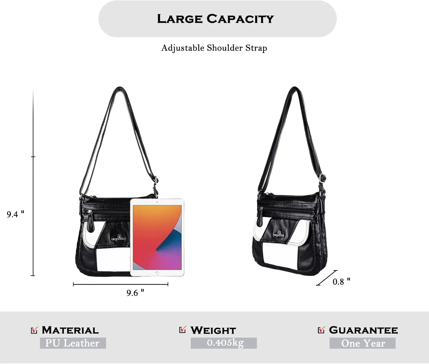 Angel Kiss Crossbody Bags for Women PU Leather Shoulder Handbag Ladies Purses and Handbag with adjustable Strap