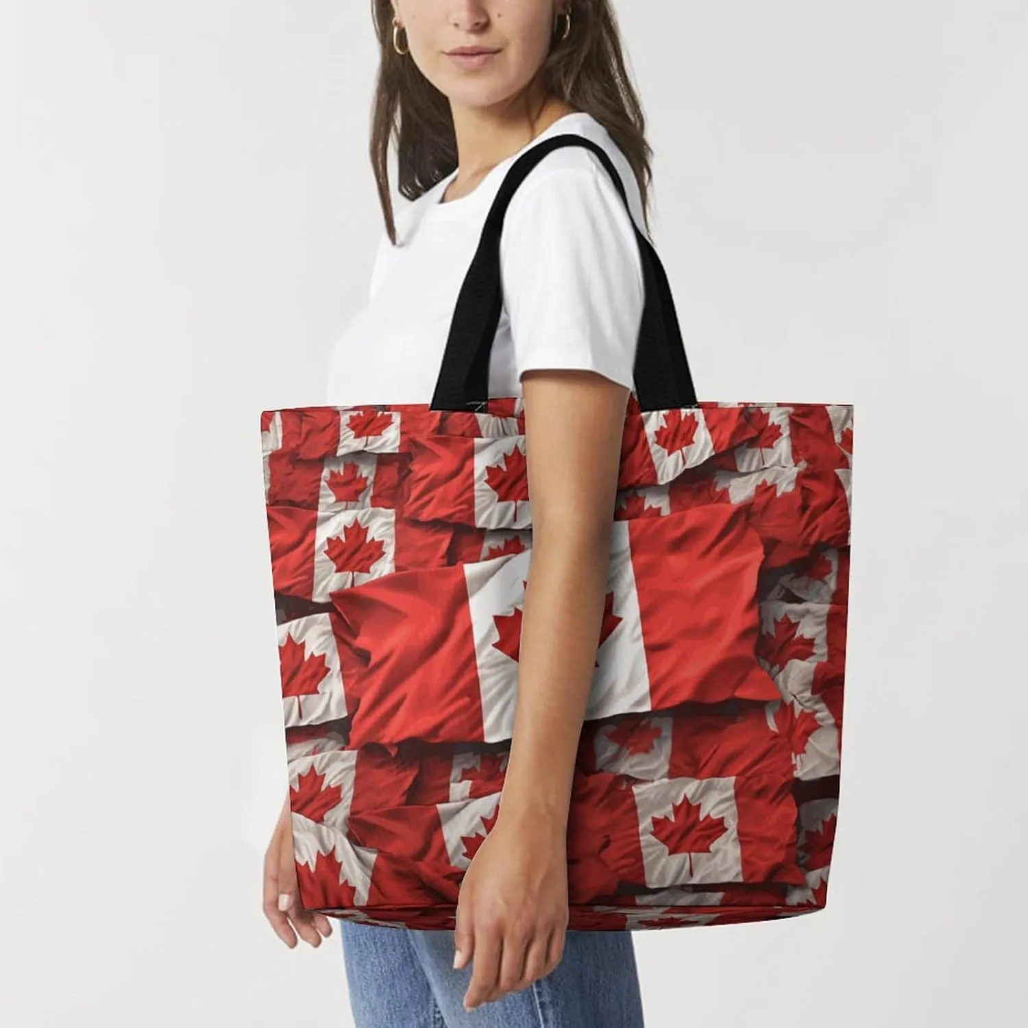 Angel with Blue Wings Tote Bags, Reusable Grocery Bags, Large Shopping Bag, Shoulder Bag for Women