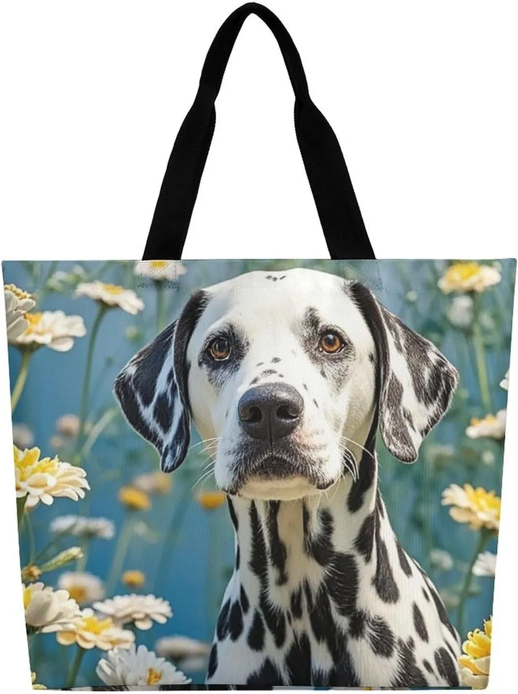 Angel with Blue Wings Tote Bags, Reusable Grocery Bags, Large Shopping Bag, Shoulder Bag for Women