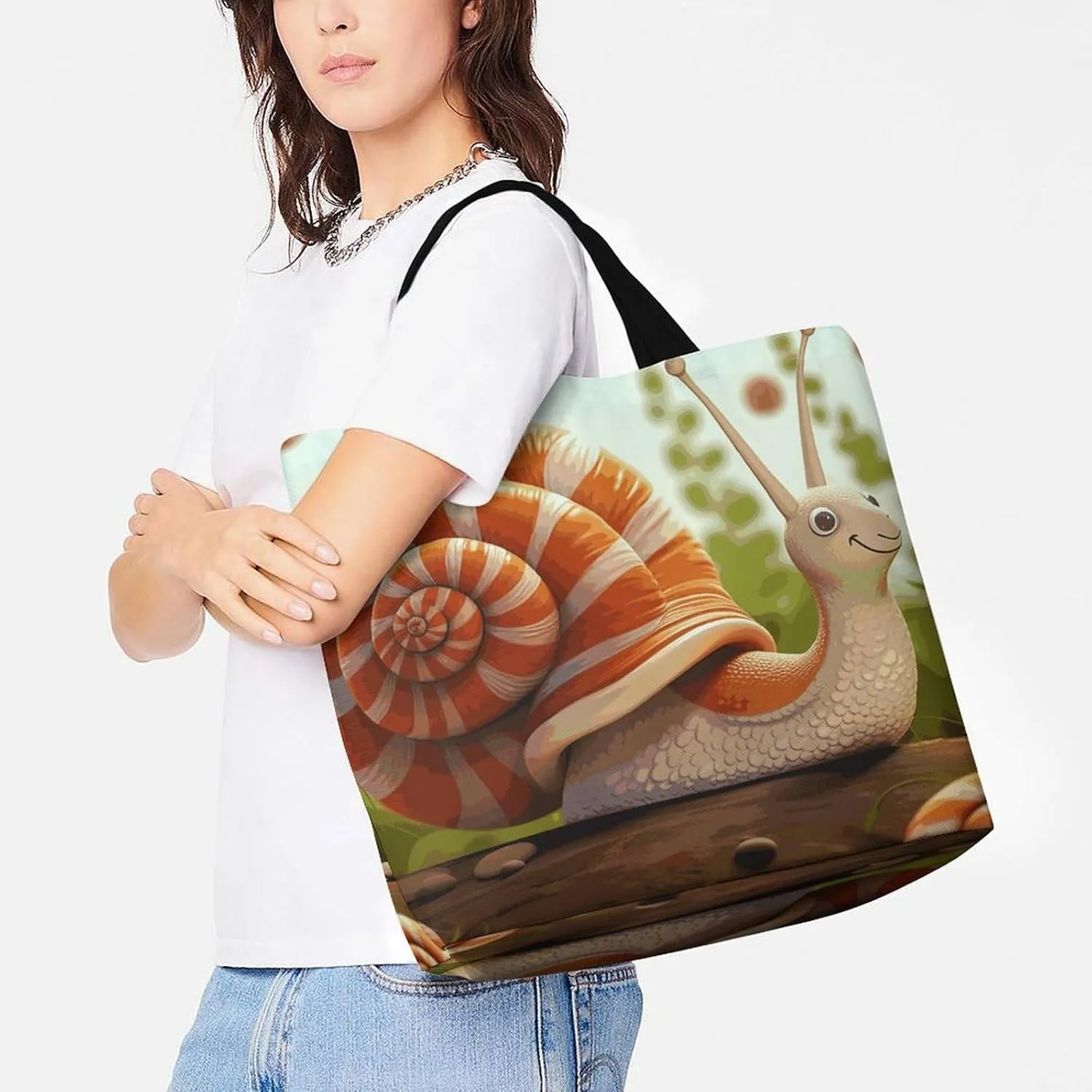 Angel with Blue Wings Tote Bags, Reusable Grocery Bags, Large Shopping Bag, Shoulder Bag for Women