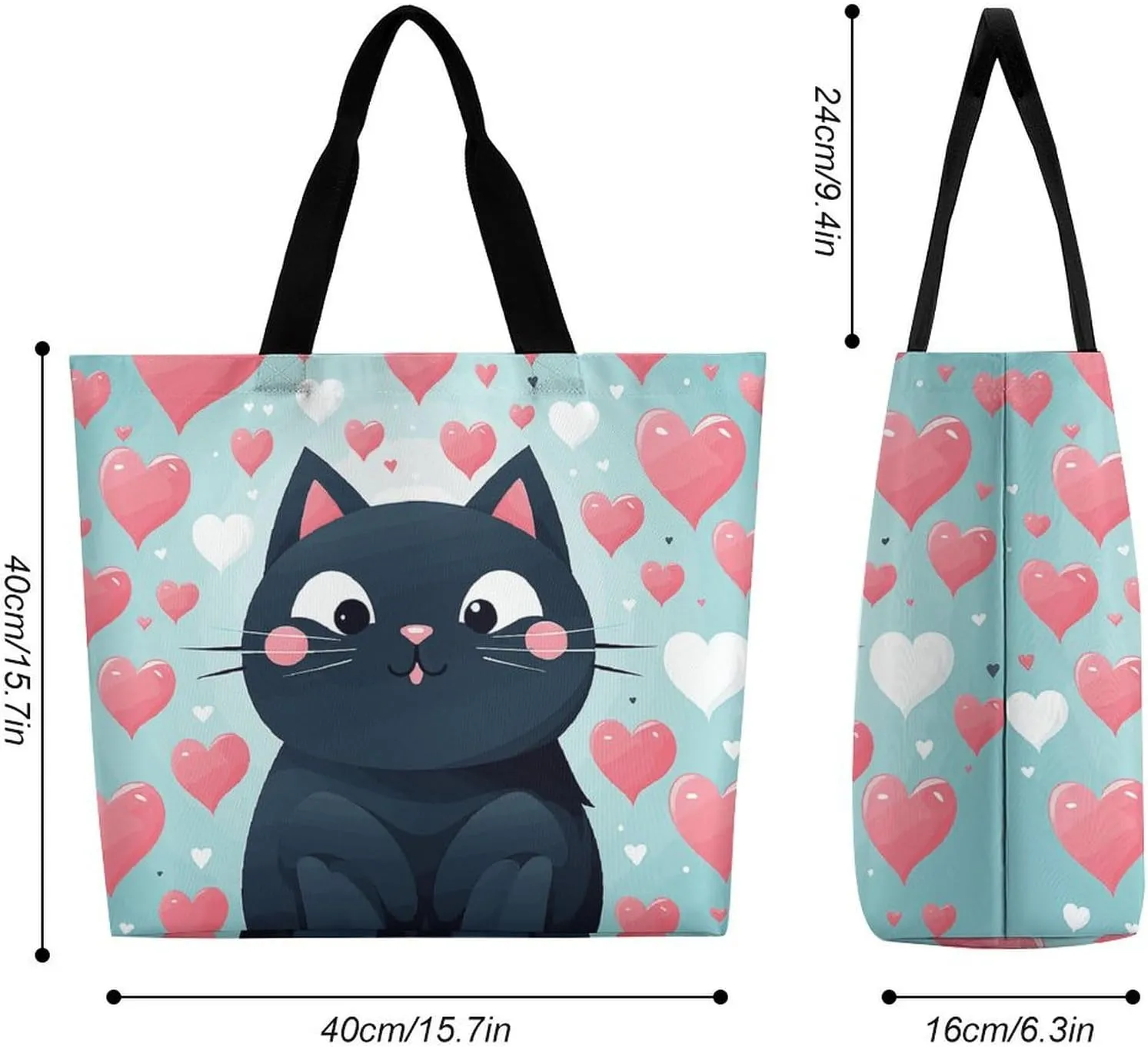 Angel with Blue Wings Tote Bags, Reusable Grocery Bags, Large Shopping Bag, Shoulder Bag for Women