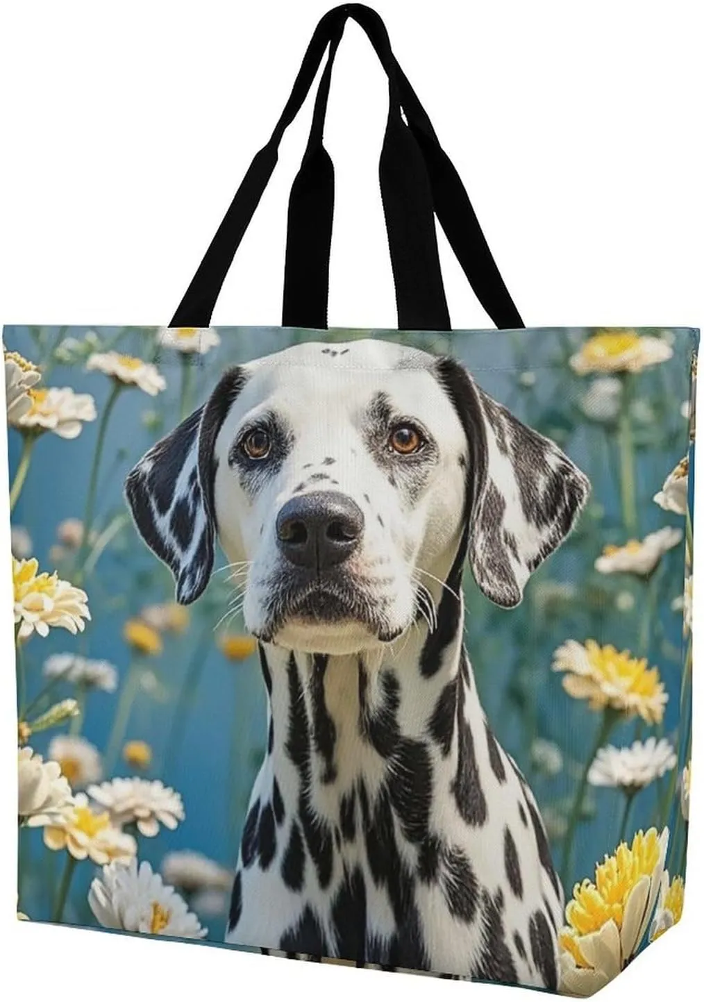 Angel with Blue Wings Tote Bags, Reusable Grocery Bags, Large Shopping Bag, Shoulder Bag for Women