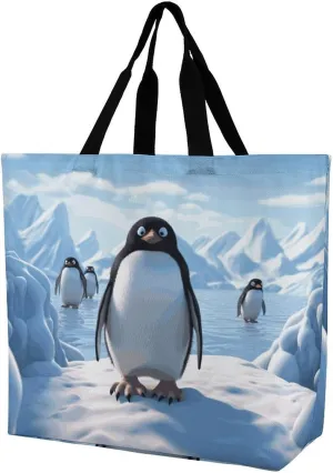 Angel with Blue Wings Tote Bags, Reusable Grocery Bags, Large Shopping Bag, Shoulder Bag for Women
