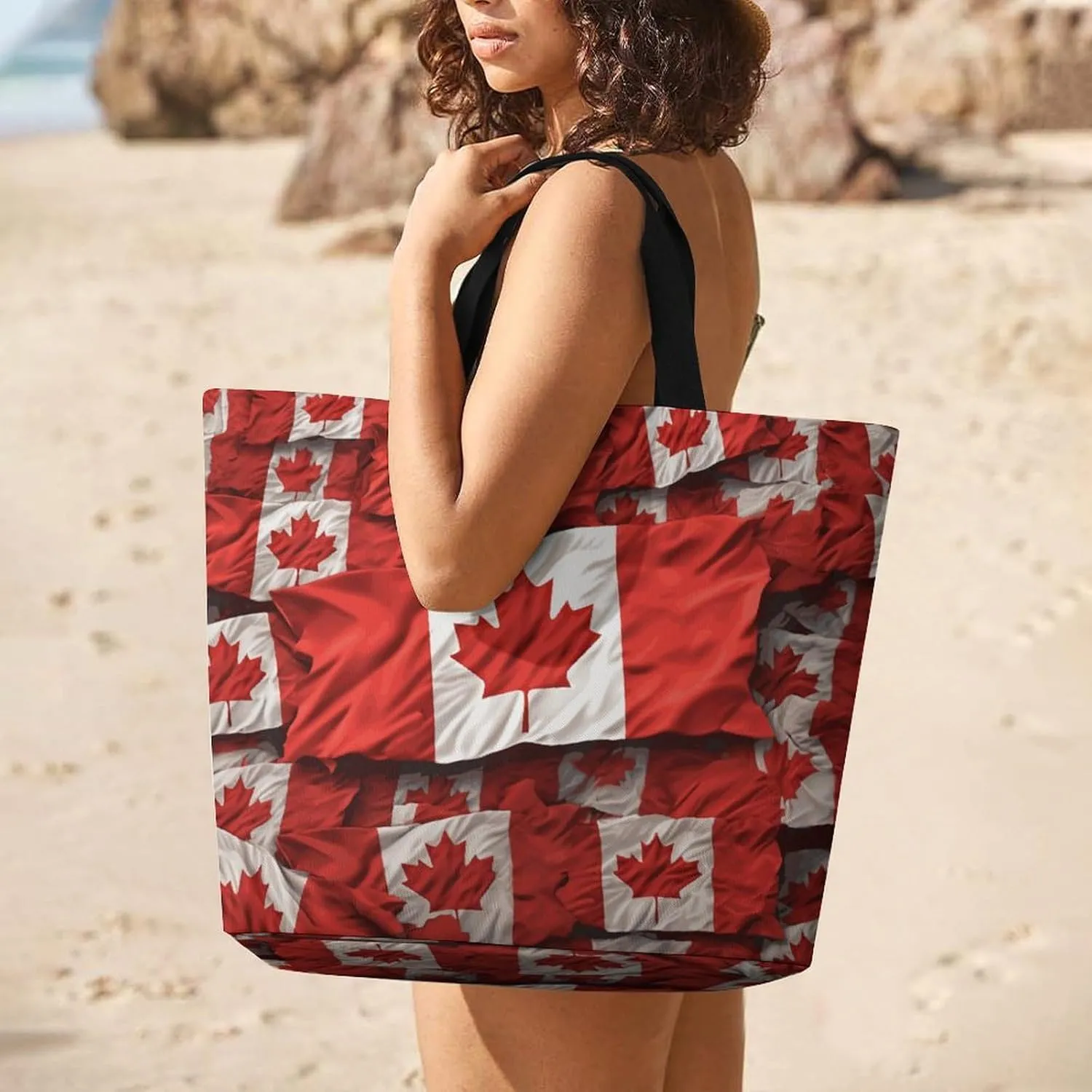 Angel with Blue Wings Tote Bags, Reusable Grocery Bags, Large Shopping Bag, Shoulder Bag for Women