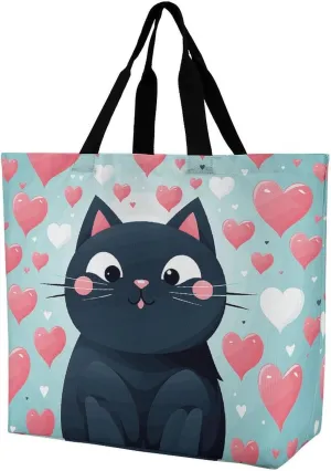 Angel with Blue Wings Tote Bags, Reusable Grocery Bags, Large Shopping Bag, Shoulder Bag for Women