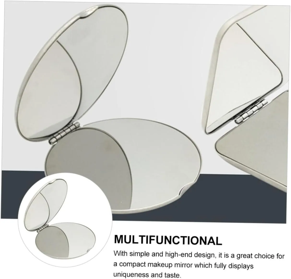 Angoily 1pc Vanity Mirror Mirrors Purses Travel Tote Round Mini Double-Sided Mirror Handbag Woman Small